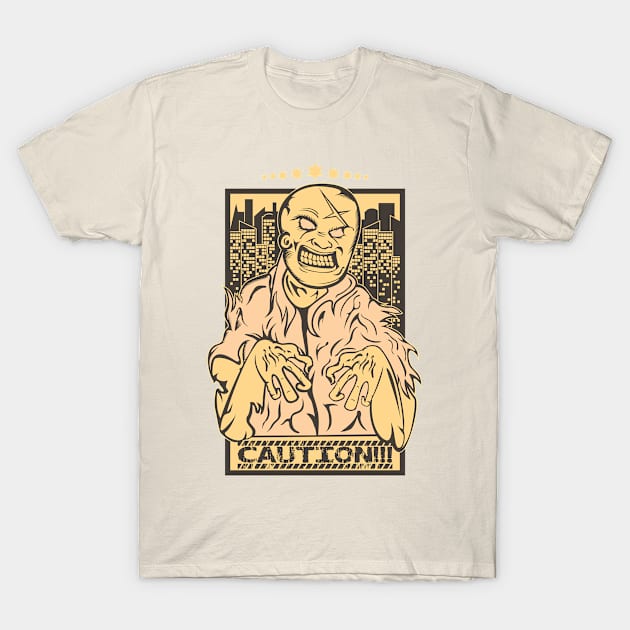 Caution Zombies T-Shirt by darkbattle